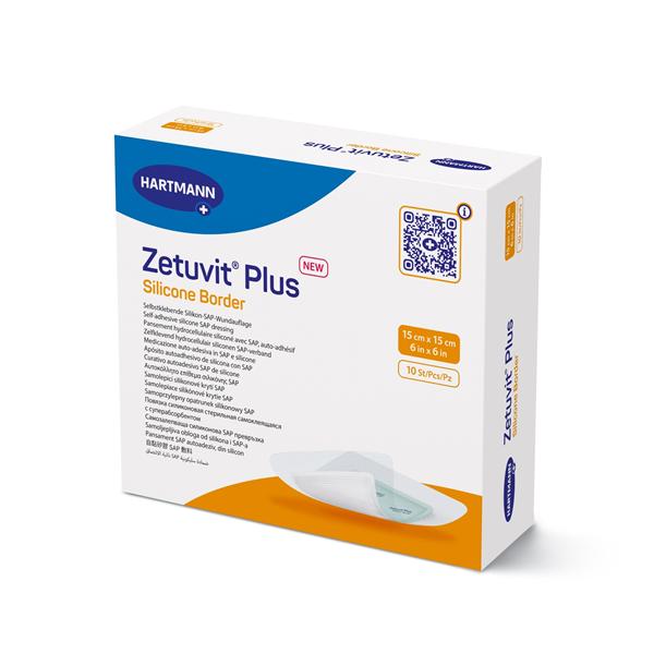 Zetuvit Plus Silicone Border Dressing 6x6" Sterile Square Super Absorbent LF