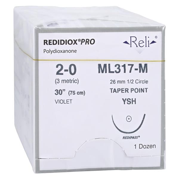 Reli Redidiox Suture 2-0 30" Synthetic YSH Violet 12/Bx