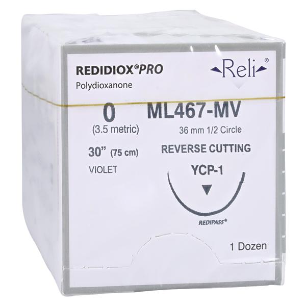 Reli Redidiox Suture 0 30" Polyester YCP-1 Violet 12/Bx