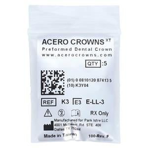 ACERO Stainless Steel Crowns 3 2nd Primary Lower Left Molar 5/Pk 5/Pk