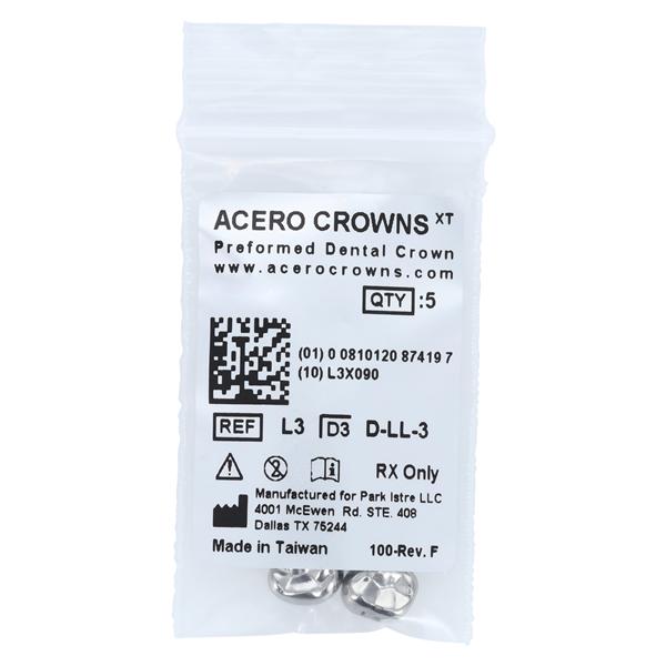 ACERO Stainless Steel Crowns 3 1st Primary Lower Left Molar 5/Pk 5/Pk