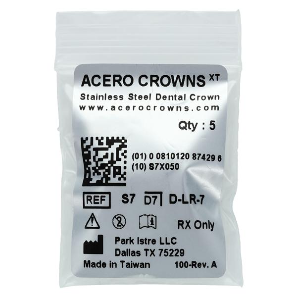 ACERO Stainless Steel Crowns 7 1st Primary Lower Right Molar 5/Pk 5/Pk