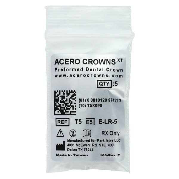 ACERO Stainless Steel Crowns 5 2nd Primary Lower Right Molar 5/Pk 5/Pk