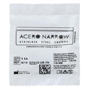 ACERO Stainless Steel Crowns 7 1st Primary Upper Right Molar 5/Pk 5/Pk