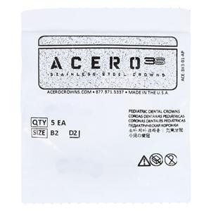 ACERO Stainless Steel Crowns 2 1st Primary Upper Right Molar 5/Pk 5/Pk