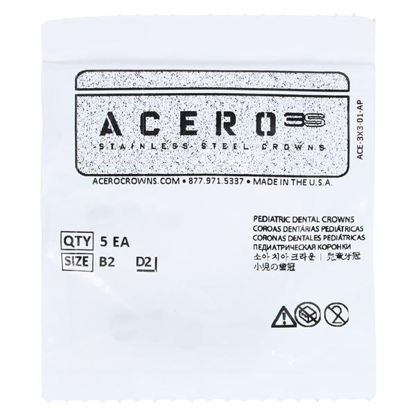 ACERO Stainless Steel Crowns 2 1st Primary Upper Right Molar 5/Pk 5/Pk