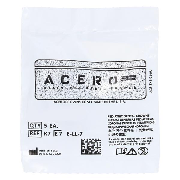 ACERO Stainless Steel Crowns 7 2nd Primary Lower Left Molar 5/Pk 5/Pk