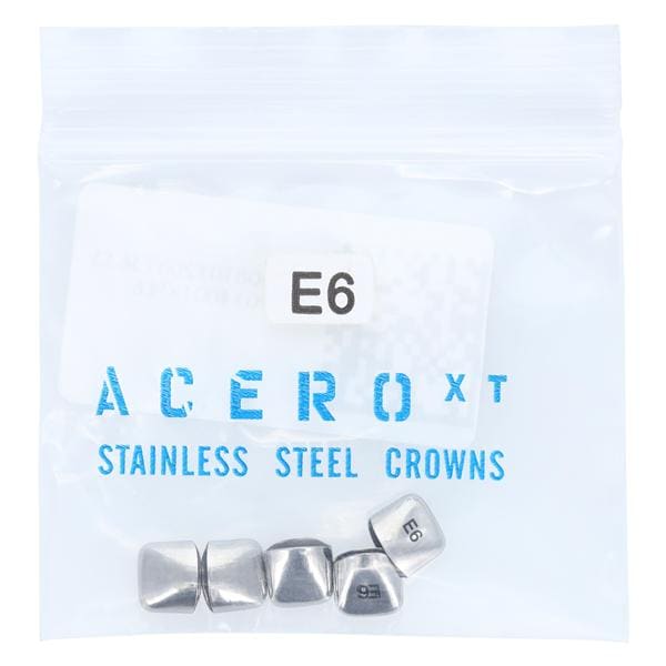 ACERO Stainless Steel Crowns 6 Primary Upper Right Central 5/Pk 5/Pk