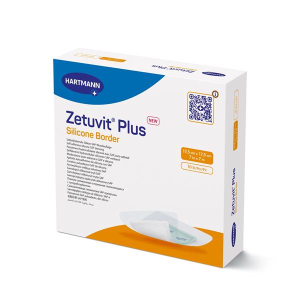 Zetuvit Plus Cellulose/ Polymer Border Dressing 8x8 Strl Sqr Slcn Adh Spr Abs LF