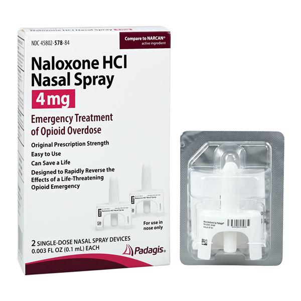 Naloxone HCl Nasal Spray 4mg/0.1mL Box 2/Bx