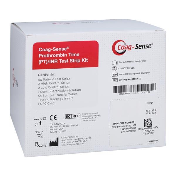 Coag-Sense PT/INR Test Strips CLIA Waived 50/Bx