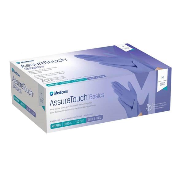 AssureTouch Basics Nitrile Exam Gloves X-Small Blue Non-Sterile