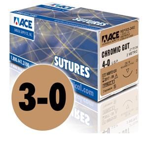 Suture 3-0 30" Chromic Gut HR-26 12/Bx