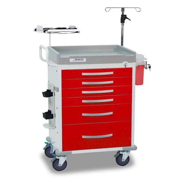 Detecto Cart Cart New 29.9x21.3x43.2" 2 Parking Locks/1 Steering Lock 6 Drawer