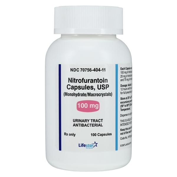 Nitrofurantoin Monohydrate Macrocrystals Capsules 100mg Bottle 100/Bt