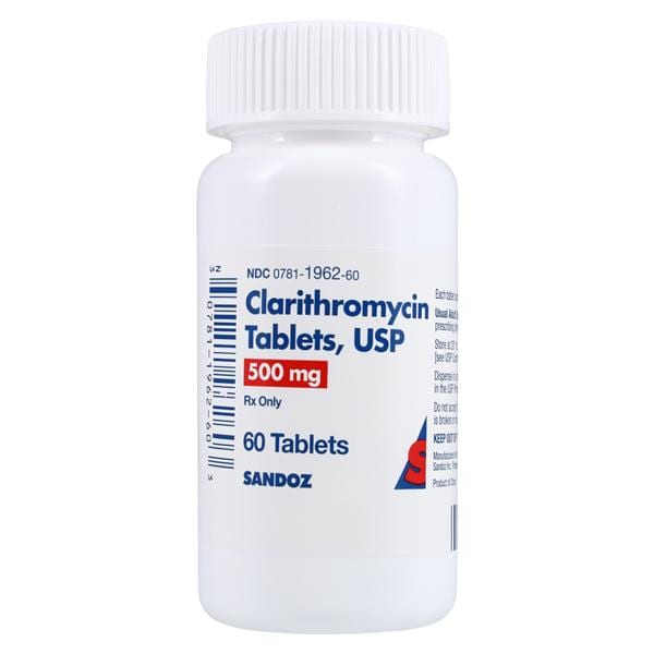 Clarithromycin Tablets 500mg Bottle 60/Bt