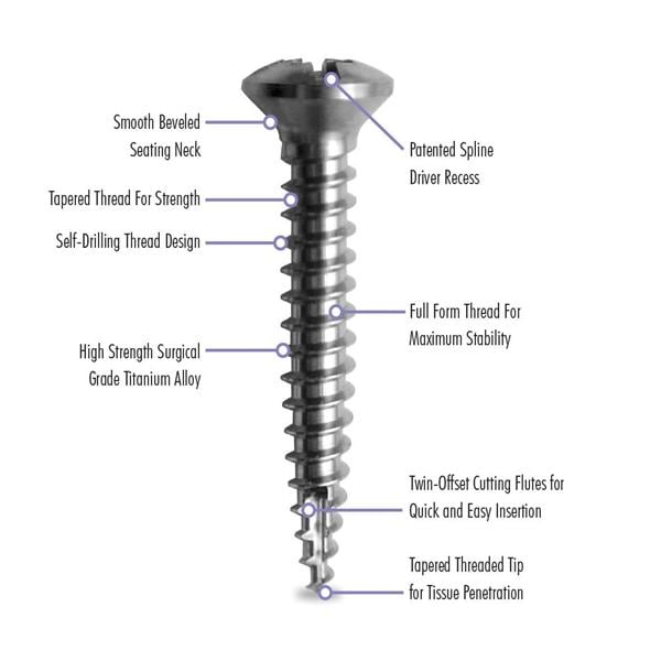 truSCREW Bone Screw 3 mm Head 2 mm/13.5 mm 5/Pk