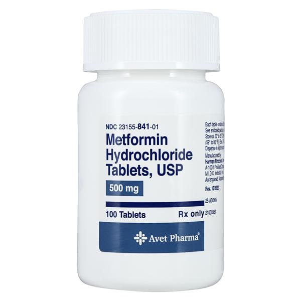 Metformin HCl Tablets 500mg Bottle 100/Bottle Each