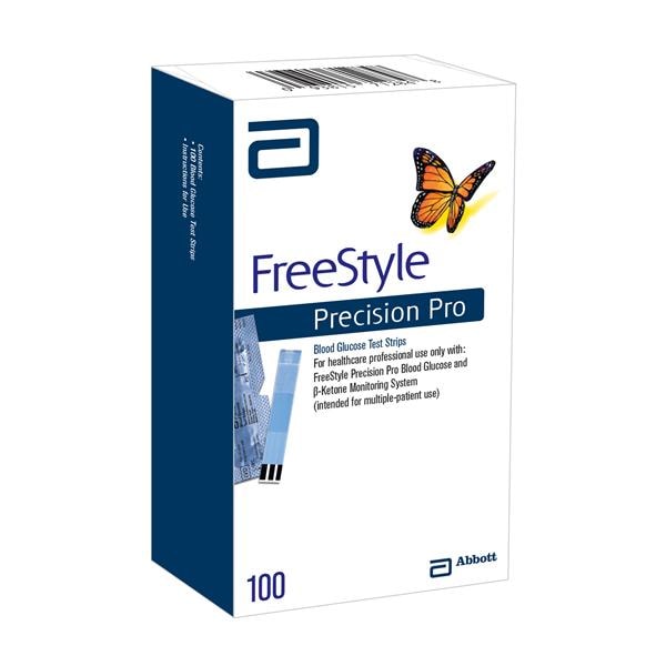 Freestyle Precision Pro Blood Glucose Test Strips 100/bx, 6 BX/CA