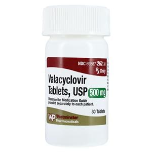 Valacyclovir HCl Tablets 500mg Bottle 30/Bottle Each