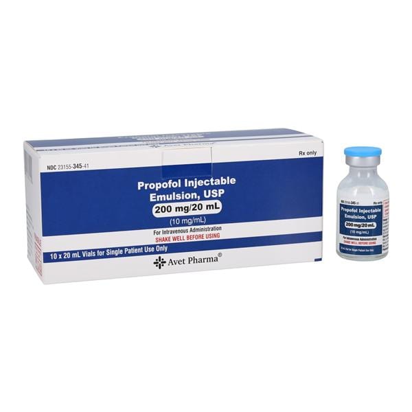 Propofol Injection 10mg/mL SDV 20mL 10/Package