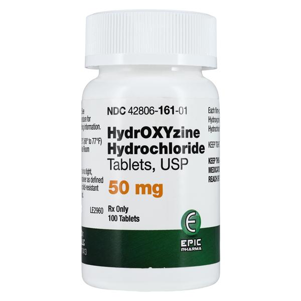 Hydroxyzine HCl Tablets 50mg Bottle 100/Bottle 100/Bt