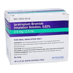 Ipratropium Bromide Inhalation Solution 0.02% Pack 2.5mL 30/Package