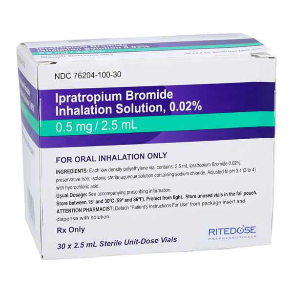 Ipratropium Bromide Inhalation Solution 0.02% Pack 2.5mL 30/Package