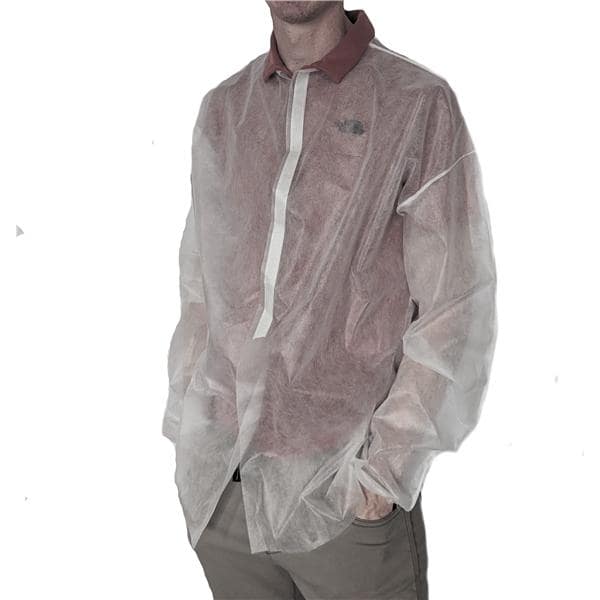 Barrier Jacket Not Rated 100% Polypropylene Large White 5/Bag