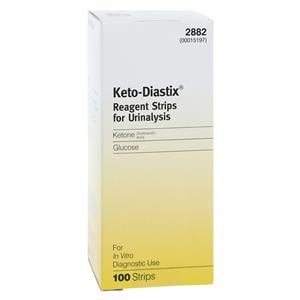 Keto-Diastix Glucose/ Ketone Urinalysis Test Strip 100/Bx, 12 BX/CA