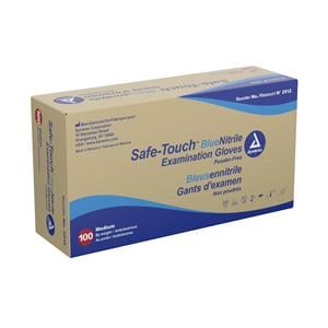 Safe-Touch Nitrile Exam Gloves Medium Blue Non-Sterile, 10 BX/CA