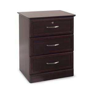 Hamilton Collection Bedside Cabinet 3 Drawers Single Lock/2 Keys Mahogany Ea