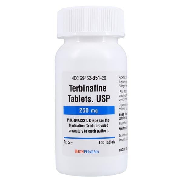 Terbinafine HCl Tablets 250mg Bottle Each