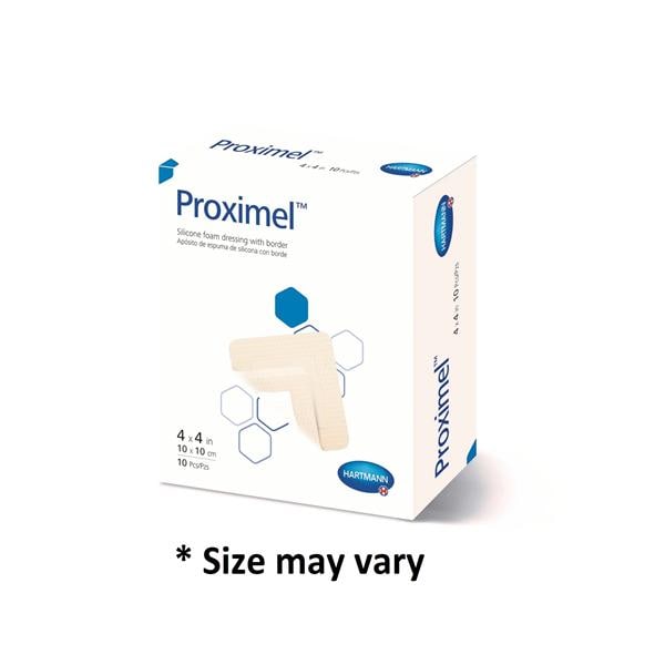 Proximel Silicone Foam Border Dressing 2x2" Sterile Square Adhesive White/Tan