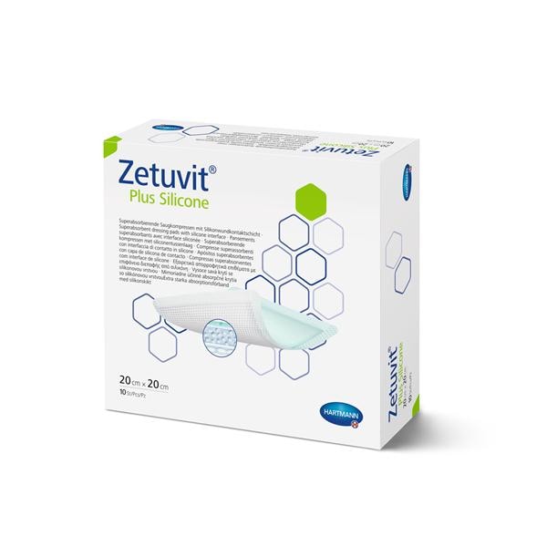 Zetuvit Plus Cellulose/Polymer Non-Border Dressing 8x8 Strl Sq Slcn Adh Spr Abs