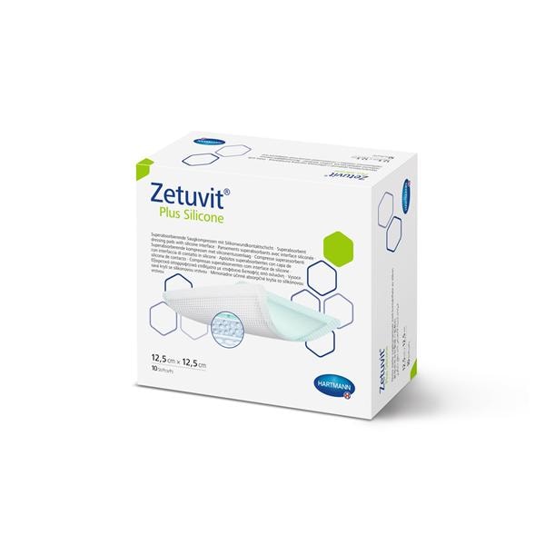 Zetuvit Plus Clls/Plmr Non-Border Dressing 5x5 Strl Sqr Slcn Adh Spr Abs