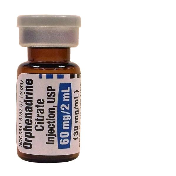 Orphenadrine Citrate Injection 30mg/mL SDV 2mL 25/Package