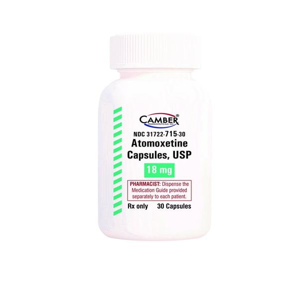 Atomoxetine Capsules 18mg Bottle Each