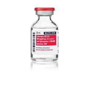 Lidocaine w/Epinephrine Injection 2% 1:100M MDV 20mL 10/Package