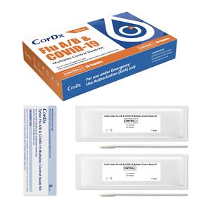 CorDx Tyfast Control Positive/Negative Swab For Flu A/B & Covid 20/Bx