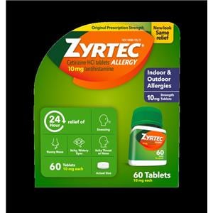 Zyrtec OTC Antihistamine Tablets 10mg 60/Bt