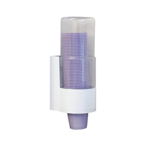 Drinking Cup Dispenser Clear / White Plastic 5 oz Ea