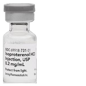 Isoproterenol HCl Injection 0.2mg/mL SDV 1mL 10/Package