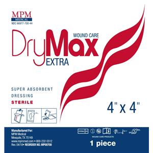 DryMax Extra Alginate Wound Dressing 4x4" Sterile Non-Adhesive NAdhr Max Abs LF