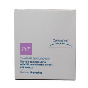 ZeniFOAM GENTLE BORDER PU Fm Border Dressing 7x7 Strl Scrl NAdh Slcn Adh Tn Abs