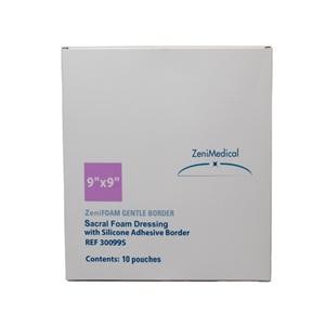 ZeniFOAM GENTLE BORDER PU Fm Border Dressing 9x9 Strl Scrl NAdh Slcn Adh Tn Abs