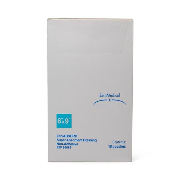 ZeniABSORB Non-Woven Wound Dressing 6x9" 3 Layer Sterile Rect NAdh NAdh Spr Abs