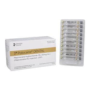 Polocaine Mepivacaine HCl 3% No Vasoconstrictor 1.7 mL 50/Bx, 20 BX/CA