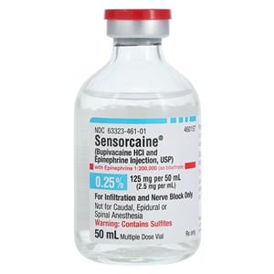 Sensorcaine w/Epinephrine Injection 0.25% 1:200,000 MDV 50mL 25/Package