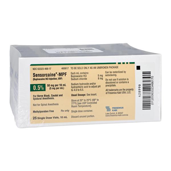 Sensorcaine MPF Injection 0.5% Preservative Free SDV 10mL 25/Package